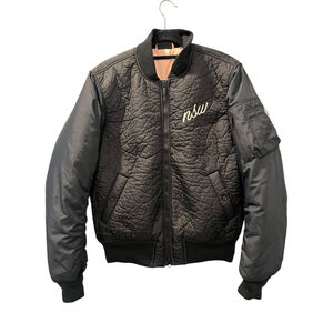 Nike NSW Black/Pink Bomber Jacket Men's Size Medium Full Zip Casual Pockets